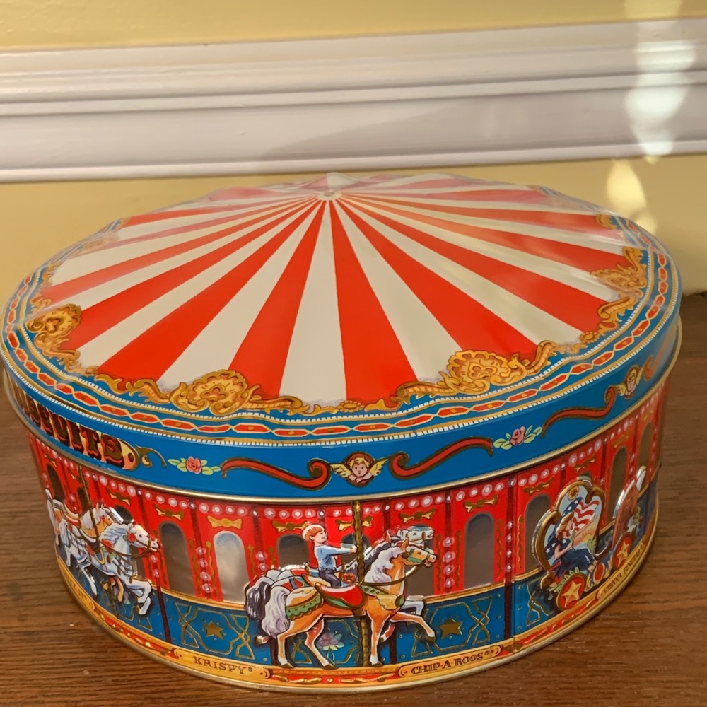Vintage Sunshine Biscuits Carousel Tin Made in England